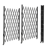 Garvee Double Foldable Security Gate 61"H x 122"W Aluminum Expandable Fence Portable Safety Barrier with Casters Retractable Driveway Gates 360°Rolling Barricade Gate Mobile Barricade Safety Barrier Black - Black