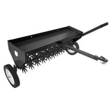 Garvee 40" Tow-Behind Spike Lawn Aerator for Tractor, Universal Hitch, Reinforced Steel Tray, Transport Wheels, Rust-Resistant - Black-1