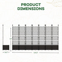 Garvee 7-Piece Raised Garden Bed with Trellis, 114" x 63" Outdoor Planter Box, Vertical Garden with Privacy Screen for Patio, Balcony & Backyard, Lightweight & Weather-Resistant