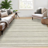 Garvee Modern Rugs for Living Room 9x12 Beige Low Pile Non-Skid Stain-Resistant Polyester Fiber TPR Backing Machine Washable for Bedroom Dining Office - Beige