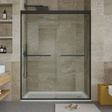 Garvee Frameless Sliding Shower Door,44-48" W x 72" H Double Sliding Shower Door, 3/8" (10mm) Thick SGCC Tempered Glass - Explosion-Proof Film,Matte Black - 72*48" Matte Black 8Mm Tempered Glass