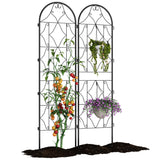 Garvee Garden Trellis 2 PCS Metal Trellis for Climbing Plants & Vegetables, Rustproof Black Powder Coated, Scrollwork Design, 87 Inch Tall, Outdoor Patio Decor