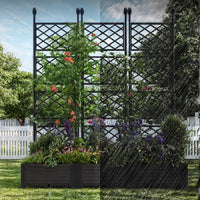 Garvee 3 PCS Raised Garden Bed with Trellis, 48" x 63" Plastic Planter Box for Climbing Plants, Outdoor Vertical Garden with Privacy Screen for Patio, Balcony, Backyard – Sturdy & Lightweight