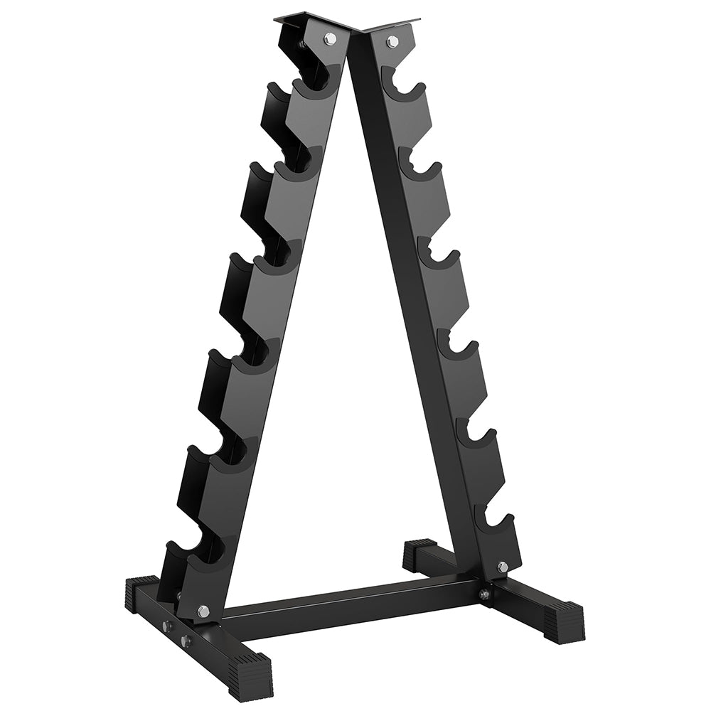 Garvee 6-Tier Dumbbell Rack, Heavy Duty Steel A-Frame Weight Racks for Dumbbells, Vertical Weight Storage Stand, Space Saving Home Gym Storage Organizer, Easy Assembly, Black