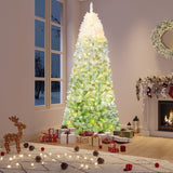 Garvee 6ft Christmas Tree, Green Gradient Pencil Prelit Christmas Tree with 230 Dual Color LED Lights & 610 Branch Tips, Snow Flocked Xmas  Tree Decoration for Home & Office - Green Gradient