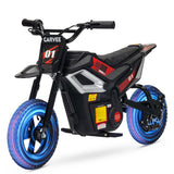 Garvee 24V Kids Electric Dirt Bike 350W Motor 10MPH Speed Rear Suspension Rubber Tires Black Backyard Adventure - Black