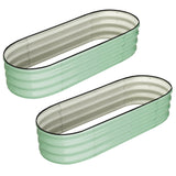 Garvee Oval Raised Garden Bed 4.5x2x1.5ft Galvanized Steel Double-Layer Corrosion Resistant Tool-Free Assembly with Rubber Edge for Outdoor Garden - Green
