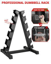 Garvee A-Frame Dumbbell Rack, 5-Tier Vertical Weight Racks for Dumbbells, Heavy Duty Steel Weight Storage Stand, Space Saving Design, Perfect for Home Gym Fitness Storage, Black