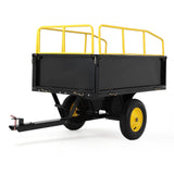 Garvee ATV UTV Tow Behind Dump Cart 750Lbs Capacity 17 Cu Ft Bed Heavy Duty Iron Frame Pneumatic Tires Universal Hitch for Yard Work - Black & Yellow
