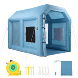 Garvee Inflatable Paint Booth Portable Spray Tent with 480W Blower 3-Layer Filter 210D Oxford Fabric PU Coating Storage Bag 13x10x10 ft for Garage Car Motorcycle - Blue