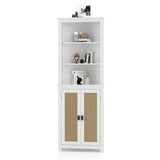 Garvee Tall Corner Cabinet with Doors and Shelves, Moisture-Resistant Wood, Heavy-Duty Storage & Easy Assembly, Adjustable Shelves, White, Bathroom & Kitchen