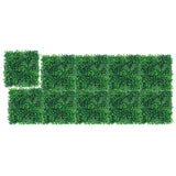 Garvee Artificial Grass Wall,10Pcs 10x10Inch Grass Wall Panels 4 Layers Greenery Wall 1.6" with 100 Zip Ties, No Odor Artificial Grass Backdrop for Indoor Outdoor Privacy - Green