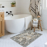 Garvee Area Rug, Rugs for Living Room，Washable Vintage Rug, Non-Slip Low Pile Throw Soft Rugs with Rubber Backing, Washable Rugs, Kitchen Rugs,Vintage Rugs,Washable Rug, Carpet for Dining Room Living Room. - Beige Blue