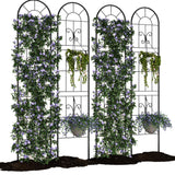 Garvee 4 Pack No Dig Dog Fence Panels - 55 Inch Tall Rustproof Animal Barrier with Gate - Decorative Garden Fence for Yard Patio - 