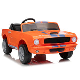 Garvee Ride - P Series: 24V Ride On Licensed Shelby GT350 Electric Car 2-Seater with Remote Control, Safety Belt, LED Lights, Wide Seat for Toddlers Outdoor Play - Orange