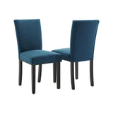 Garvee Upholstered Dining Chairs Set of 2, Fabric Parsons Accent Dining Chair with Nailhead Trim, Solid Wood Legs, Rubber Pad, Modern Kitchen Chairs for Dining Room/Kitchen, Navy Blue - Navy Blue