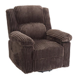 Garvee Corduroy Manual Recliner Chair, Recliner Sofa with Handle, Pillow Top Arms, Thick Padding, Side Pocket, 400Lbs Capacity, Adjustable Recliner for Living Room, Bedroom, Home Theater, Brown - Brown