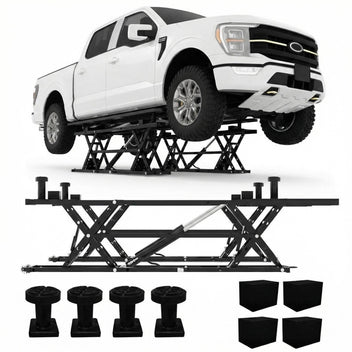 Garvee Portable Car Lift 7000 LBS Capacity, Heavy Duty Portable Scissor Lift for Cars & Trucks, 26.8" Max Lifting Height, 120V Power Unit, Foldable Auto Lift with Safety Lock for Garage Repair