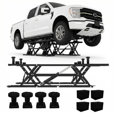Garvee Portable Car Lift 7000 LBS Capacity, Heavy Duty Portable Scissor Lift for Cars & Trucks, 26.8" Max Lifting Height, 120V Power Unit, Foldable Auto Lift with Safety Lock for Garage Repair