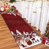Garvee Christmas Red Runner Rug Non-Slip Low Pile TPE Backing Foldable Soft Carpet for Entryway Hallway Kitchen Indoor - Red