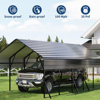 Garvee 13' X 26' X 11' Heavy Duty Metal Carport Kit – Reinforced Frame & Anchors – 100MPH Wind & 35PSF Snow Rated – Shelter for 2 Cars, Trucks, Boats, RVs, Tractors – Easy Assembly