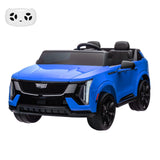 Garvee 2 Seater Ride On Car for Kids 24V Electric Cadillac with Remote Control, Full-Wheel Suspension, LED Lights, Music, Battery Powered, Blue, Outdoor Fun - Blue