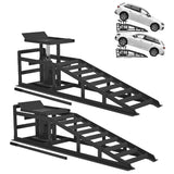 Garvee 2-Pack Hydraulic Car Ramps, 3 Ton Heavy-Duty Steel with Adjustable Height, Wide Incline, and Low Profile for Vehicle Maintenance and Garage Use, Black - Black