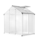 Garvee 6.25x4 FT Polycarbonate Greenhouse with Roof Vent and Quick Setup, Aluminum Frame, Integrated Gutter, Large Walk-in, Outdoor Garden Backyard - Transparent