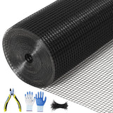 Garvee 19 Gauge Hardware Cloth 1/2 Inch 48 Inx100 Ft - Rust-Resistant, Easy-Cut Galvanized Steel Mesh - Vinyl Coated, Flexible, Black - Garden & Poultry Protection - Black