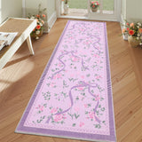 Garvee Modern Bowknot Printed Runner Rug 2x6 ft, Soft Low Pile, Washable Polyester, Non-Shedding, Foldable, Indoor Bedroom Living Room Bathroom - Purple