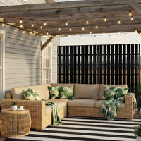 Garvee 70"x47" 3-Panel Metal Outdoor Privacy Screen in Louver Design for Patio, Deck, Balcony, Yard and Garden, Black