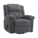 Garvee Corduroy Recliner Chair, Manual Recliner Sofa with Handle, Pillow Top Arms, Thick Padding, Side Pocket, 400Lbs Capacity, Adjustable Recliner for Living Room, Bedroom, Home Theater, Dark Gray - Dark Gray