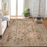 Garvee Persian Beige Camel 10x13 Vintage Floral Boho Area Rug Large Washable Non-Slip Low Pile Faux Wool Carpet Beige Caramel 10x13Ft for Living Room Bedroom - Beige Camel
