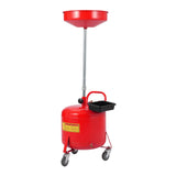 Garvee 8 Gal Portable Waste Oil Drain Change Tank, 15 in Funnel, Adjustable Height 28"-62", 360° Wheels, Built-in Toolbox for Auto Repair, Red - Red