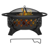 Garvee Fire Pit 36 Inch Steel Wood Burning Firepit with Spark Screen & Lid, Portable Heavy Duty, Tool-Free Assembly, Patio Garden Backyard