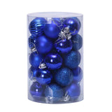 Garvee 34 Pieces Shatterproof Christmas Ornaments Set, Christmas Decorations 1.57 Inch Silver Plastic Ball Decor for Xmas Tree, Christmas Balls Indoor Outdoor Holiday Party Wedding Decoration, Blue - Blue