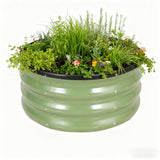 Garvee 4x4x1ft Galvanized Raised Garden Bed Kit - Round Metal Planter Box - Open Base & Lightweight Steel - Corrosion Resistant & Stable - Vegetable & Herb Gardening - Green