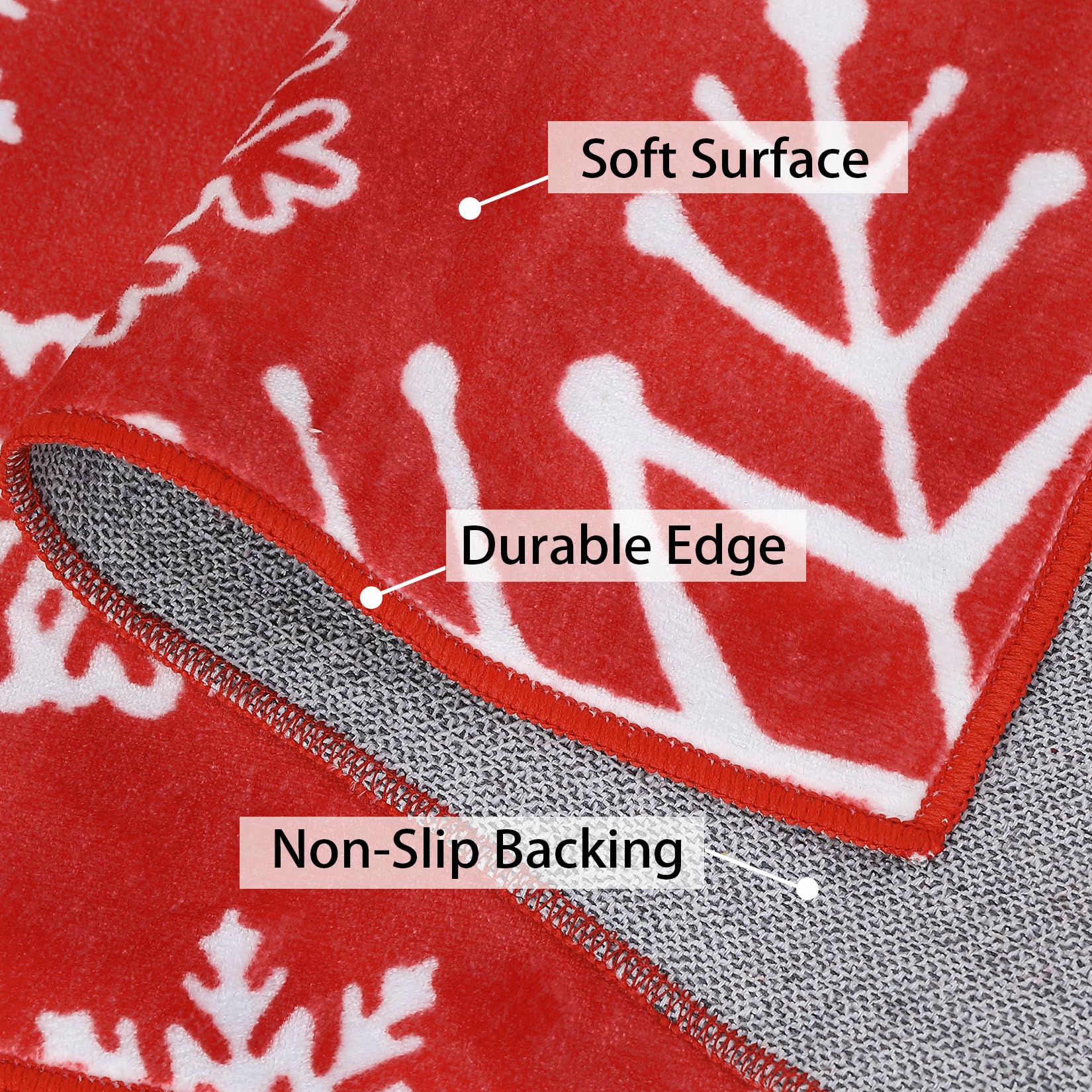 Garvee Christmas Area Rug 4x6 Snowflake Pattern Machine Washable Non Slip Polyester Indoor Decorative Accent Rug for Living Room Bedroom Kitchen