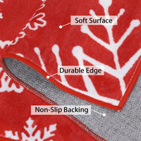 Garvee Christmas Area Rug 4x6 Snowflake Pattern Machine Washable Non Slip Polyester Indoor Decorative Accent Rug for Living Room Bedroom Kitchen