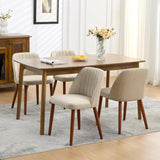 Garvee Set of 4 Mid-Century Modern Fabric Upholstered Dining Chairs with Padded and Solid Wood Legs, Camel - Camel