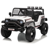 Garvee 12V Kids Electric Ride On Truck with Remote Control, Bluetooth Music, LED Lights, EVA Material, Dual Drive, Safety Features, Outdoor Play - White