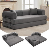 Garvee 4 in 1 Convertible Sleeper Sofa Bed Couch, Comfy Corduroy Folding Sofa Bed with Deep Seat & Wide Armrest, No Assembly, Boneless Floor Couch for Living Room Apartments, Gray - Corduroy | Gray