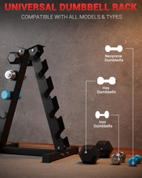 Garvee A-Frame Dumbbell Rack, 5-Tier Vertical Weight Racks for Dumbbells, Heavy Duty Steel Weight Storage Stand, Space Saving Design, Perfect for Home Gym Fitness Storage, Black