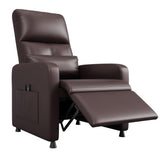 Garvee Power Recliner Chair, Adjustable Electric Recliner Ergonomic Overstuffed PU Leather Single Sofa, Tall Back, Padded Seat, 2 Side Pockets and USB Port, Home Theater Seating for Living Room, Brown - PU Brown