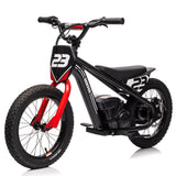 Garvee Ride - G Series: 360W Motor 16IN Tires Adjustable Speeds Detachable Battery Aluminum Frame Safety Brakes Black for Outdoor Trails - Black