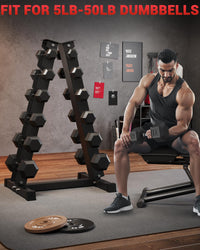 Garvee 6-Tier Dumbbell Rack, Heavy Duty Steel A-Frame Weight Racks for Dumbbells, Vertical Weight Storage Stand, Space Saving Home Gym Storage Organizer, Easy Assembly, Black