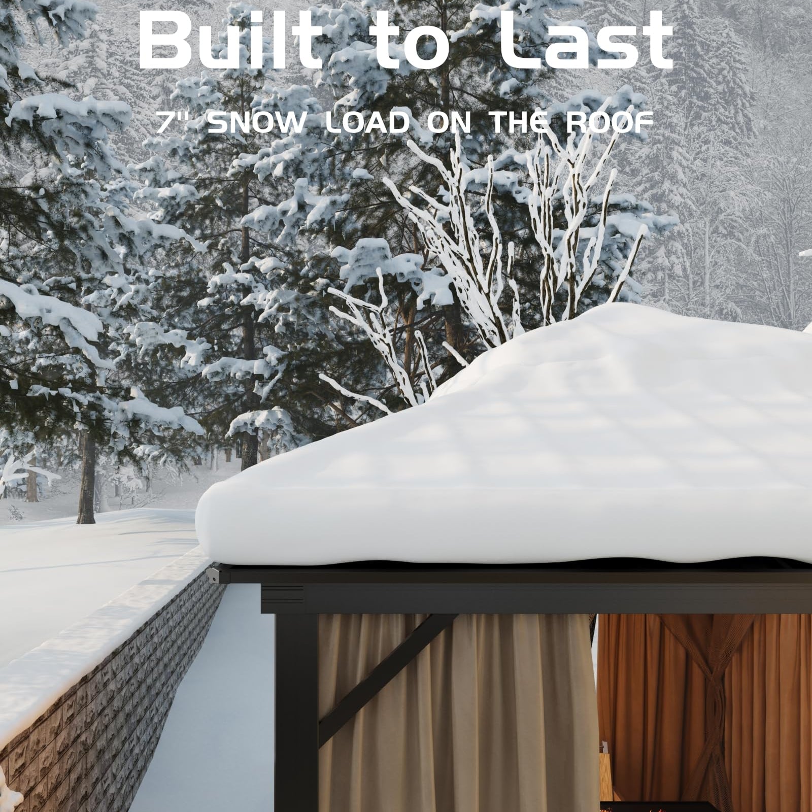 Garvee 12'x12' Hardtop Gazebo for All Weather, with Double Metal Roof, Aluminum Alloy Frame, Net, and Curtain, Permanent Building for Patio, Deck, Backyard, Lawn, and Garden, Khaki