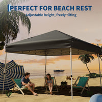 Garvee 10x10 Pop Up Canopy Tent – Instant Shade, Waterproof, UPF 50+ Sun Protection, Adjustable Height, Portable for Patio, Beach & Events, Gray