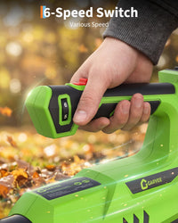 Garvee 20V Wireless Leaf Blower and String Trimmer Set – 550CFM, 130MPH, 12" Weed Wacker – 2 x 2.0Ah Batteries & Charger, Lightweight, Black+Green