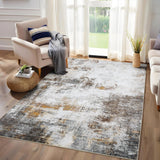 Garvee 10x13 Area Rug Washable Non-Slip Backing Foldable Stain Resistant Soft Texture Brown Indoor Living Room Bedroom - Brown